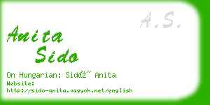 anita sido business card